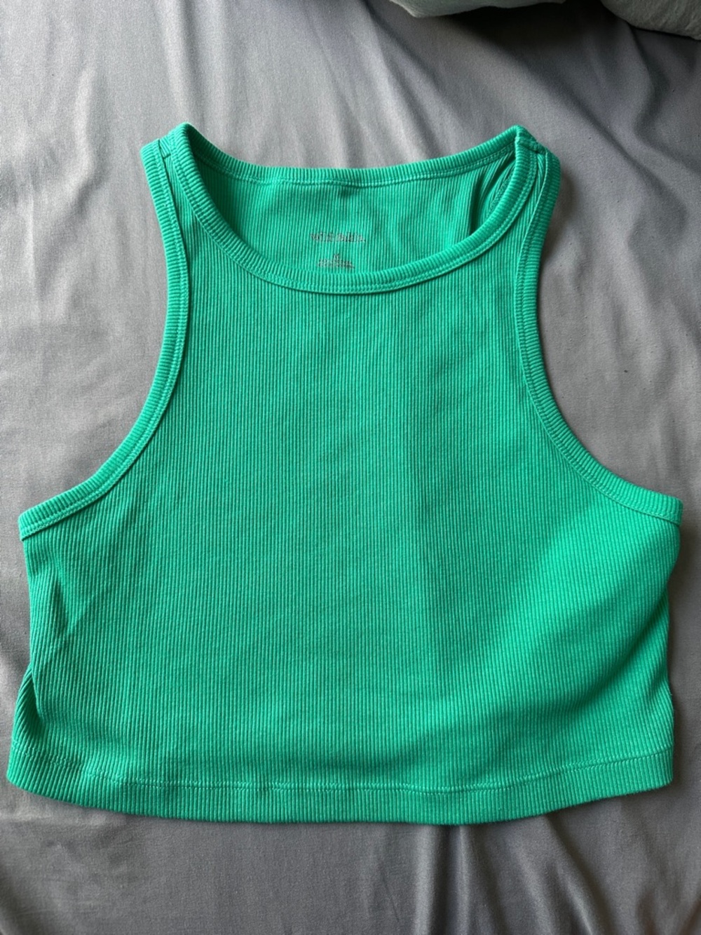 wild fable Emerald Ribbed Crop Tank